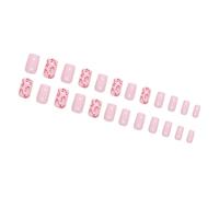Uñas postizas cuadradas de Navidad a presión con diseños de puntos, uñas postizas para decoración de uñas para el hogar o salón de belleza, 24 unidades