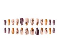 Uñas postizas de Acción de Gracias Uñas para imprimir diseños de hojas para pegar manicura arte de uñas para mujeres