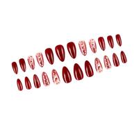 Uñas postizas de almendra, uñas postizas con pegamento en las uñas pegadas, uñas postizas a presión, uñas postizas artificiales para mujeres y niñas