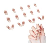 Uñas Postizas De Press On - Punta Adhesiva Artificial De Estilo Francés En Color Nude Con Acabado Brillante,24 Piezas de Uñas Artificiales | Para Mujeres Niñas Salón Manicura Fiesta Cita Reunión