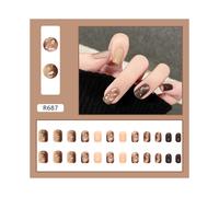 Uñas postizas europeas, uñas postizas, sellado UV, brillo, cobertura total, uñas artificiales, compatibles con mujeres.