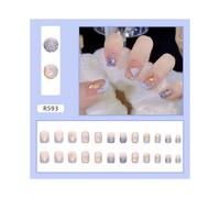 Uñas postizas europeas, uñas postizas, sellado UV, brillo, cobertura total, uñas artificiales, compatibles con mujeres.