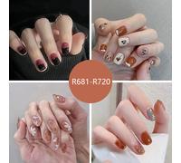 Uñas postizas europeas, uñas postizas, sellado UV, brillo, cobertura total, uñas artificiales, compatibles con mujeres.