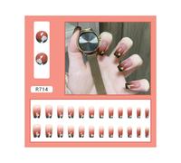 Uñas postizas europeas, uñas postizas, sellado UV, brillo, cobertura total, uñas artificiales, compatibles con mujeres.