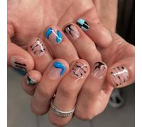 Uñas postizas extra cortas y coloridas para hombres