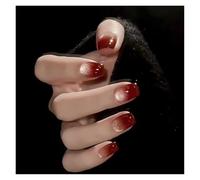 Uñas Postizas Fake Nails Square Head Cat's Eye French Nail Glitter Powder Press on Nails Waterproof Faux Fingernails Christmas False Nails(Color19)