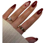 Uñas postizas francesas a presión para el día de San Valentín, cubiertas completas para un aspecto elegante y elegante para decoración de uñas
