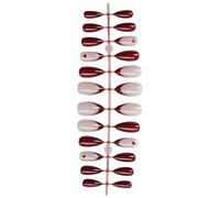 Uñas postizas francesas a presión para el día de San Valentín, uñas postizas francesas, cubiertas completas, uñas adhesivas para un aspecto elegante y elegante