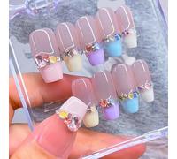 Uñas postizas francesas hechas a mano naturales para salón de belleza, uñas postizas cortas para trabajo y tareas domésticas, 15 tamaños, 30 unidades, reutilizables, brillantes, ojos de gato, no