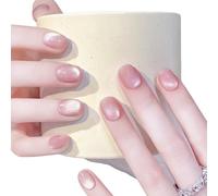 Uñas postizas francesas hechas a mano naturales para salón de belleza, uñas postizas cortas para trabajo y tareas domésticas, 15 tamaños, 30 unidades, reutilizables, brillantes, ojos de gato, no