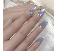 Uñas postizas francesas hechas a mano naturales para salón de belleza, uñas postizas cortas para trabajo y tareas domésticas, 15 tamaños, 30 unidades, reutilizables, brillantes, ojos de gato, no