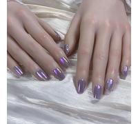 Uñas postizas francesas hechas a mano naturales para salón de belleza, uñas postizas cortas para trabajo y tareas domésticas, 15 tamaños, 30 unidades, reutilizables, brillantes, ojos de gato, no