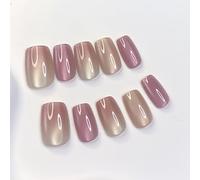 Uñas postizas francesas hechas a mano naturales para salón de belleza, uñas postizas cortas para trabajo y tareas domésticas, 15 tamaños, 30 unidades, reutilizables, brillantes, ojos de gato, no
