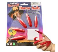 Uñas Postizas Halloween de Pegado | 10 Piezas Uñas Falsas Largas de Vampiro | Decoración de para Halloween Fiestas de Disfraces Obras de Teatro Casas Encantadas Vampiro