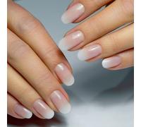 Uñas postizas Kiss, 24 piezas, uñas postizas con punta francesa, uñas postizas con pegamento, uñas cortas adhesivas, uñas francesas para uso diario para mujeres y niñas