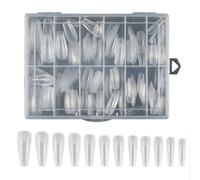 Uñas postizas largas acrílicas artificiales, mate, cobertura completa, 240 piezas, kits de manicura falsa para mujeres y niñas, uñas acrílicas artificiales