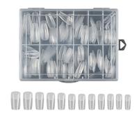 Uñas postizas largas acrílicas artificiales, mate, cobertura completa, 240 piezas, kits de manicura falsa para mujeres y niñas, uñas acrílicas artificiales