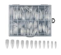 Uñas postizas largas acrílicas artificiales, mate, cobertura completa, 240 piezas, kits de manicura falsa para mujeres y niñas, uñas acrílicas artificiales