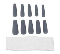 Uñas postizas largas estilo ataúd, diseño extralargo de cobertura completa con acabado brillante, juego de 10 puntas de uñas ABS para manicura casera. (Nkhkhkh-05)