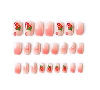 Uñas postizas, lindas pegatinas para uñas postizas de fresa, uñas postizas, parches para manicura, parches para uñas TI