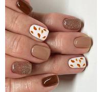 Uñas postizas modernas a presión, patrones de hojas brillantes, reutilizables, puntas artificiales, ajuste cómodo, cambio simple para varios aspectos, reutilizables, se necesitan uñas a presión