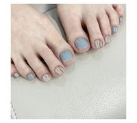 Uñas Postizas Nude Color Press on Toenails Full Cover Solid Cover Fake Toes Nails Short Square False Nail Tips for Summer Women Feet Decor(Color4)