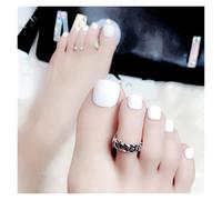 Uñas Postizas Nude Color Press on Toenails Full Cover Solid Cover Fake Toes Nails Short Square False Nail Tips for Summer Women Feet Decor(Color3)