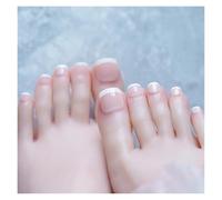 Uñas Postizas Nude Color Press on Toenails Full Cover Solid Cover Fake Toes Nails Short Square False Nail Tips for Summer Women Feet Decor(Color1)