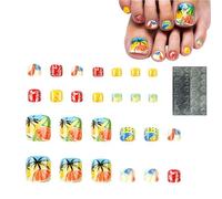 Uñas Postizas Para Dedos Del Pie, Diseños Reutilizables De Verano Para Uñas Decorativas, Arte Manualidades Familia Afición Playa Amigas Mujeres Adultas