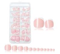 Uñas Postizas para los Pies 120 Piezas Uñas Postizas para Pies, Mate Falsa Toenail Tips de Francesas Artificial Tips Uñas de Los Pies para Mujeres