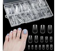 Uñas Postizas Pies, 150 Piezas Acrilicas Tips Unas Soft Gel Para Pies Transparentes, Toenails Cortas de Acrílico, Para Manicura Y Arte De UñAs Diy (15 Tamaños)