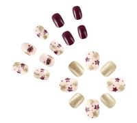 Uñas postizas postizas con diseño de estrellas brillantes para mujer, uñas postizas cortas cuadradas a presión para perros