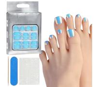 Uñas postizas que se presionan en los dedos de los pies, uñas postizas completas, uñas postizas cuadradas que se pegan en las uñas de los pies