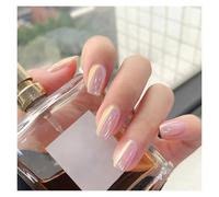 Uñas Postizas Set de 24 uñas postizas Stiletto Aurora, cortas almendradas a presión, con diseños brillantes y cobertura completa(Style3)