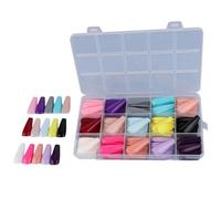 Uñas postizas Stilettos/Almendra, 360 piezas de uñas postizas francesas de cobertura completa para extensiones falsas de extensión