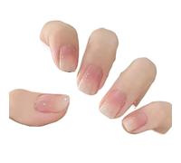 UñAs Postizas Uñas postizas de cabeza cuadrada, resistentes al agua, fáciles usar, color nude, con degradado, cobertura total, for mujeres(AA1)