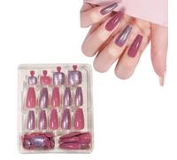 Uñas postizas y uñas postizas de cobertura completa, uñas postizas cortas, uñas postizas a presión, uñas postizas cuadradas, uñas postizas artificiales, regalo corto para mujeres y niñas