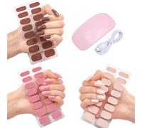 Uñas quinnas, pegatinas de uñas de gel quinnas con traje ultravioleta, pegatinas de gel totalmente curadas, juego de pegatinas de uñas de gel diy, fácil de aplicar y quitar (Set B)