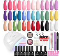 Uñas Semipermanentes Kit Completo, Phoenixy 18 Colores Set Uñas Semipermanentes con 48W U V/LED Lámpara, Kit Manicura Semipermanente con Herramientas para Mujeres DIY Manicura en Casa
