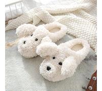Unas Zapatillas Cómodas House Shoes Light Weight Terry Cloth Women Slippers Winter Warm Soft Men Home Ladies Indoor 38-39 White