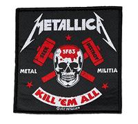 Unbekannt 1 Parche Rectangular Multicolor Heavy Metal/Rock Band, Metallica, Bold, Edgy, Metallic, Poliéster, Coser, Parches y Badges