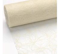 Unbekannt 25 m x 20 cm sizoweb® Fieltro Original Cinta de Mesa Camino de Mesa Color Crema de champán para bautizos, Bodas Navidad.