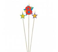 Unbekannt 3 velas de cumpleaños estrellas número 8