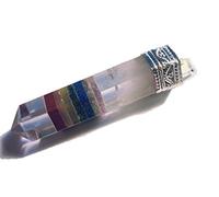 Unbekannt Colgante de cristal de roca con 7 piedras de chakra en el centro.