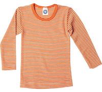 Unbekannt Cosilana - Camiseta interior de manga larga para niño (lana y seda) Rayas naranja. 116 cm
