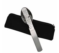 Unbekannt Cubiertos originales del ejército alemán, de acero inoxidable, con práctica funda de neopreno