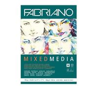 Fabriano Bloc de Papel para Artistas de Medios Mixtos, DIN A4, 60 Hojas, 160 g/m², sin ácidos, con Grano Natural, Adecuado para técnicas de Pintura en seco y húmedo, Blanco