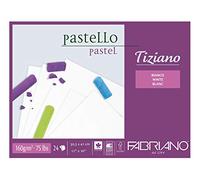 Unbekannt FABRIANO Tiziano Pastel Pad Blanco 30,5 x 41,0 cm 24 hojas 160 g/m2 Alto Ácido y Envejecimiento Resistente al Envejecimiento Superficie Rugosa Grippy 30,5 x 41 cm