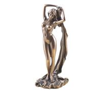 Unbekannt Femenino Desnudo Mujer Frena Su Paño más De Den Cabeza Escultura Figura