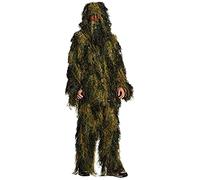 Unbekannt Ghillie Anti Fire - Traje de Camuflaje, Talla Media/Grande, 4 Piezas, Color Verde Oscuro